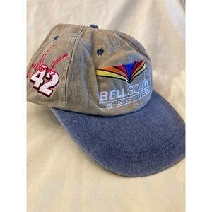 BellSouth Racing 42 NASCAR Cap Adjustable Tan Blue Embroidered Mens